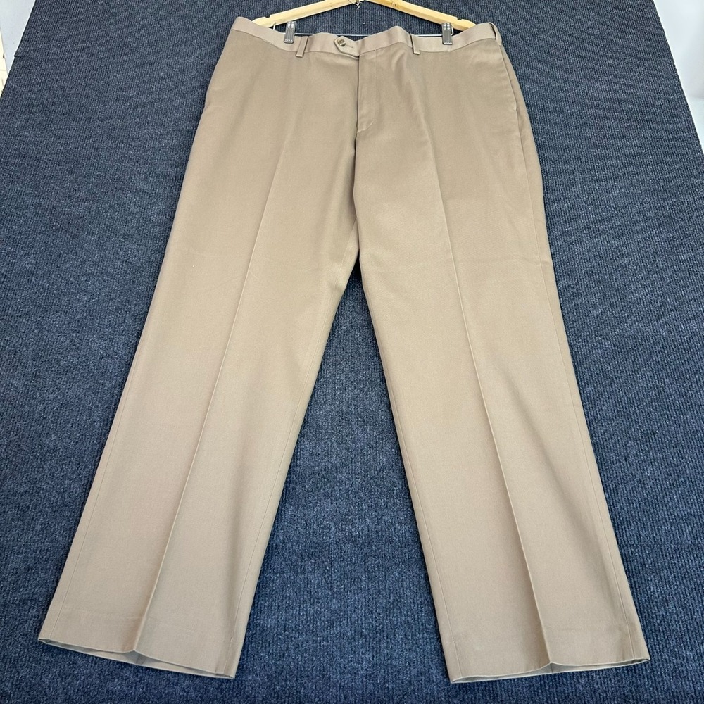 NWT Perry Ellis Portfolio Men's‎ Khaki Pants 40X32 Flat Front No Iron Preppy